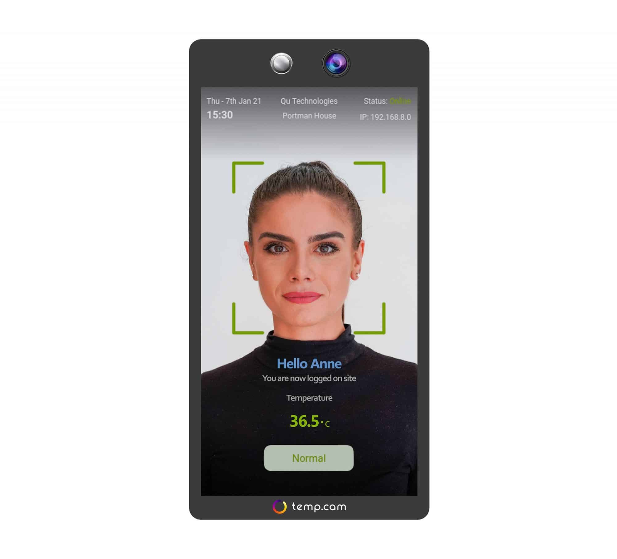 tempcam smart AVA reception solutions for work and office employee with temperature check
